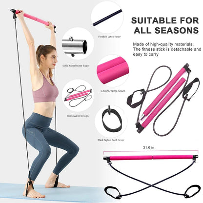 Multifunctional Pilates Bar Fitness Yoga Elastic Rope