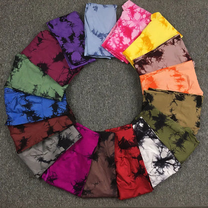 Seamless Tie Dye Scrunch Yoga Leggings