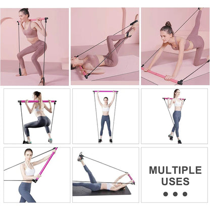 Multifunctional Pilates Bar Fitness Yoga Elastic Rope